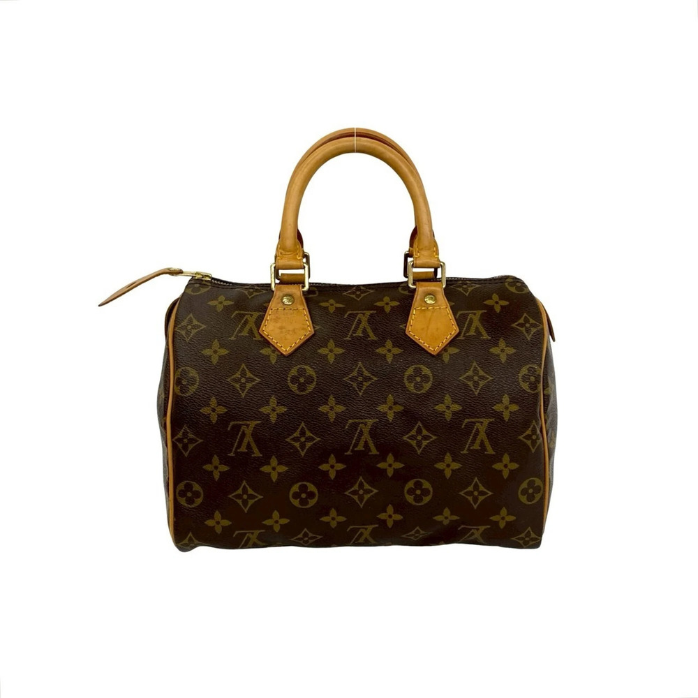 LOUIS VUITTON Vintage Brown Monogram Leather Speedy 25 Boston Bag - Picture 1 of 10